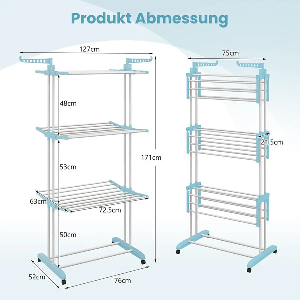 Tendedero Plegable con Ruedas Extensible